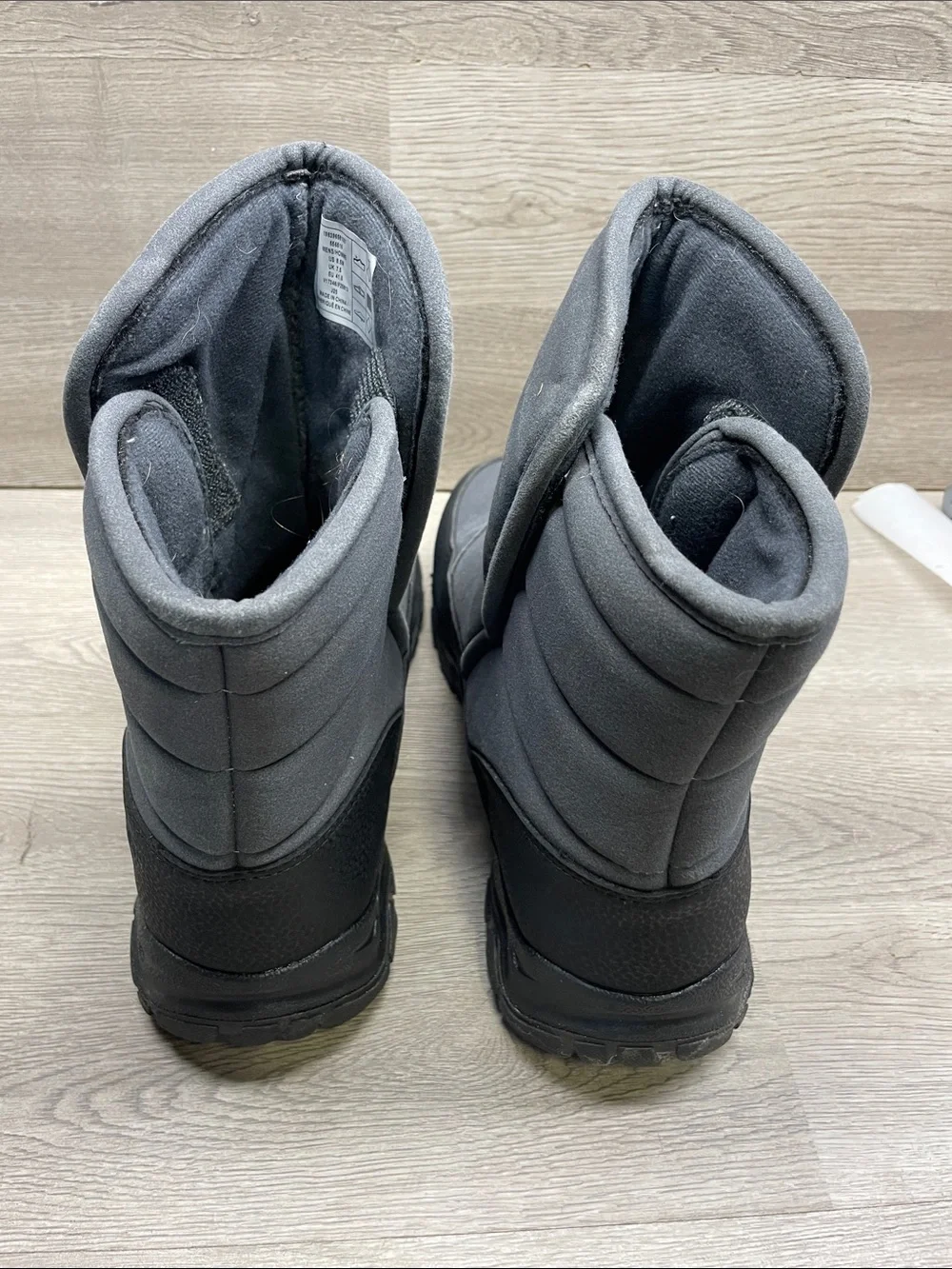 Lands' End Quilted Gray Insulated Winter Boots #1557